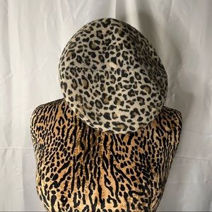 Leopard print beret
